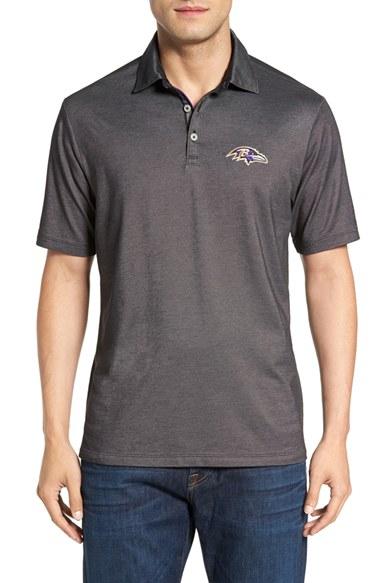 Men's Tommy Bahama 'nfl Double Eagle Spectator' Bird's-eye Polo - Black
