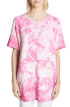 Women's Michael Kors Tie Dye Short Sleeve Cashmere Sweatshirt - Pink