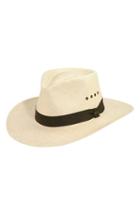 Men's Scala Straw Outback Hat - White