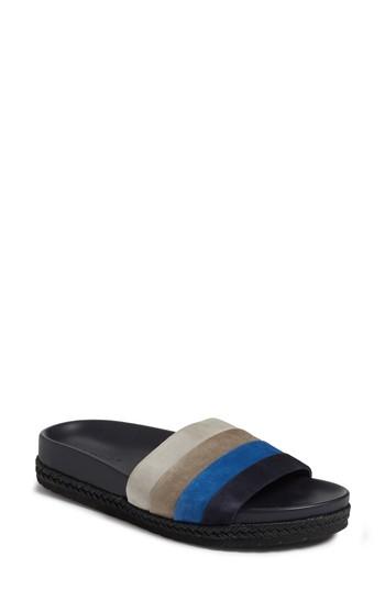Women's Vince Alisa Striped Slide Sandal M - Blue