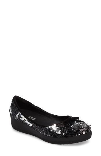 Women's Fitflop(tm) Superballerina Sequin Ballet Flat M - Black