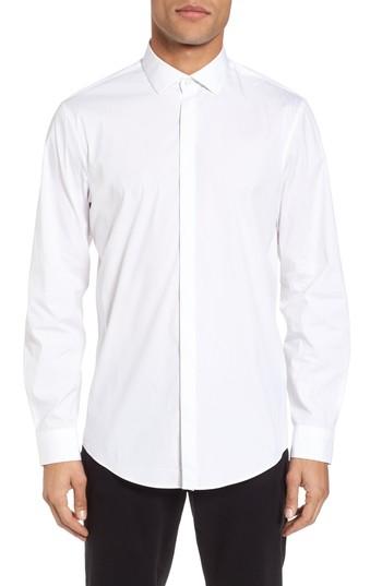 Men's Calibrate Trim Fit Stretch Sport Shirt - White