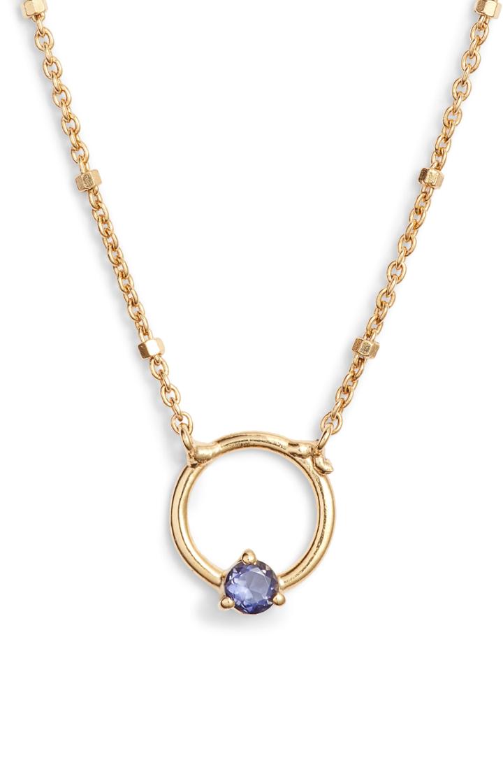 Women's Argento Vivo Stone Open Circle Pendant Necklace