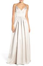 Women's Hayley Paige Occasions Sweetheart Neck Satin A-line Gown - White