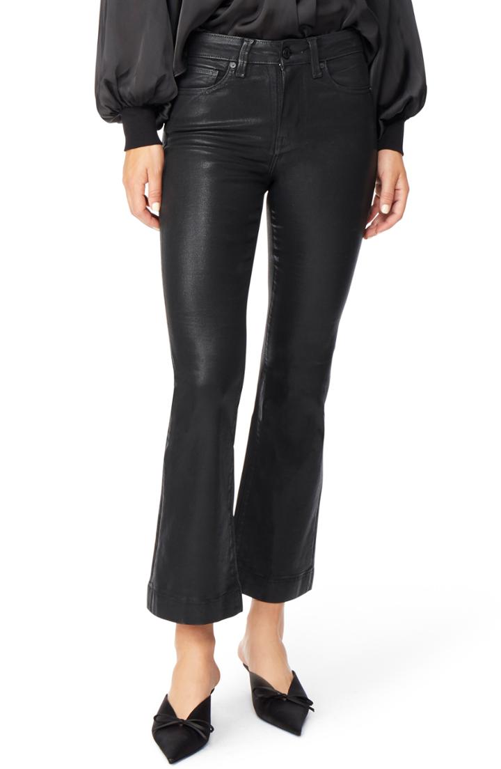 Women's Habitual Coated Kick Flare Jeans - Black
