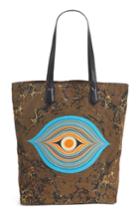 Men's Dries Van Noten Marble Splatter Print Tote - Beige
