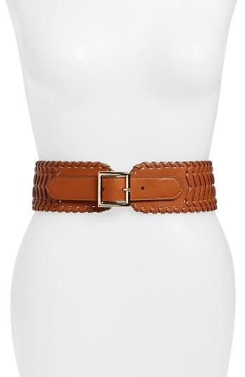 Women's Treasure & Bond Whipstitch Stretch Belt - Cognac