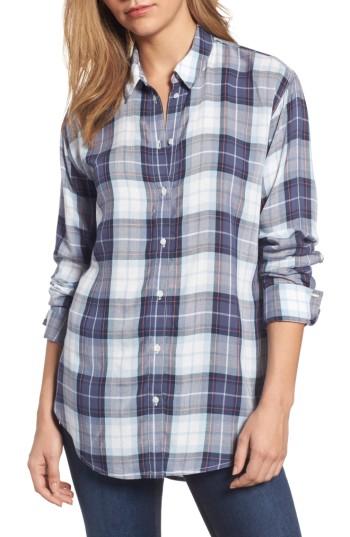 Women's Treasure & Bond Relaxed Open Back Plaid Shirt