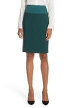 Women's Boss Vanufa Stretch Wool Suit Skirt R - Green