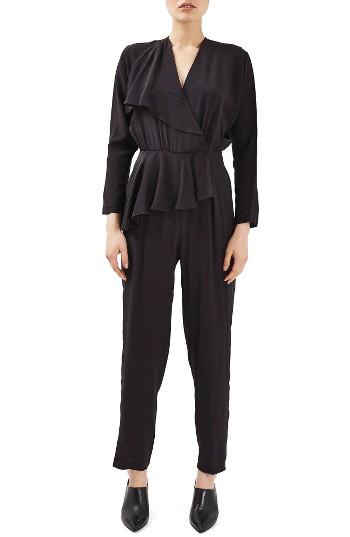 Women's Topshop Boutique Peplum Silk Jumpsuit