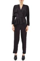 Women's Topshop Boutique Peplum Silk Jumpsuit