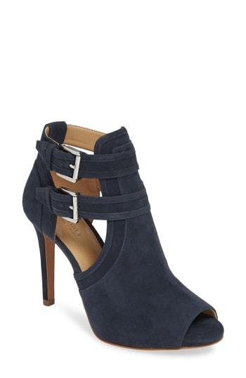 Women's Michael Michael Kors Blaze Peep Toe Buckle Bootie M - Blue