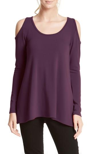 Women's Karen Kane High/low Cold Shoulder Sweater - Purple