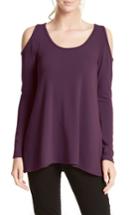 Women's Karen Kane High/low Cold Shoulder Sweater - Purple