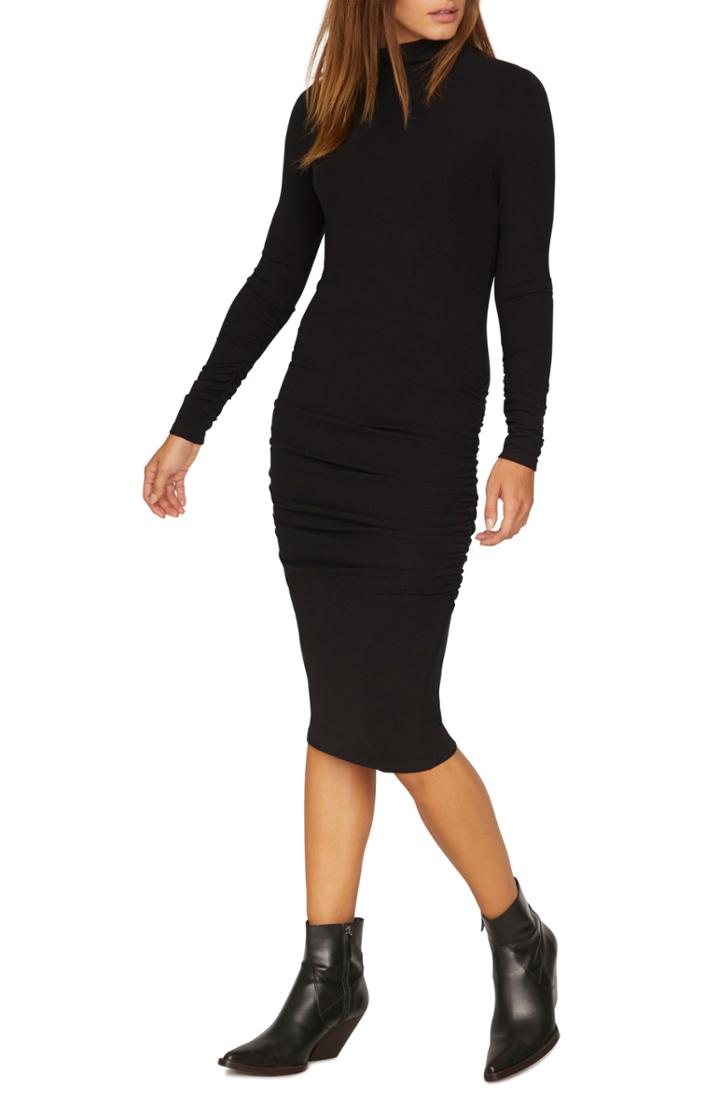 Women's Sanctuary Ruched Turtleneck Dress - Black