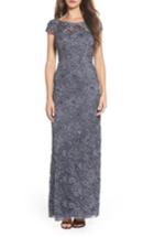 Women's Adrianna Papell Beaded Lace Gown - Grey