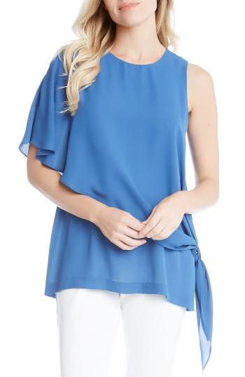 Women's Karen Kane Side Tie Asymmetrical Top - Blue