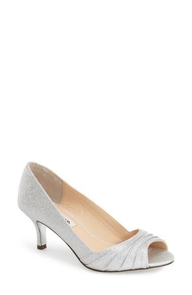 Women's Nina 'carolyn' Peep Toe Pump .5 W - Metallic