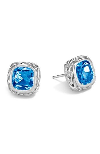 Women's John Hardy Magic Cut Blue Topaz Stud Earrings