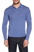 Men's Luciano Barbera Silk & Cashmere Blend Polo Eu - Blue