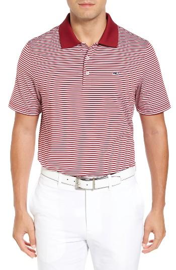 Men's Vineyard Vines 'porter' Stripe Jersey Polo - Red