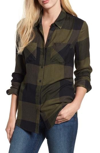 Women's Lucky Brand Plaid Button Down Shirt - Green