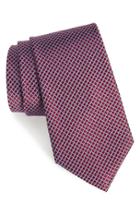 Men's Nordstrom Men's Shop Micro Grid Silk Tie, Size - Red