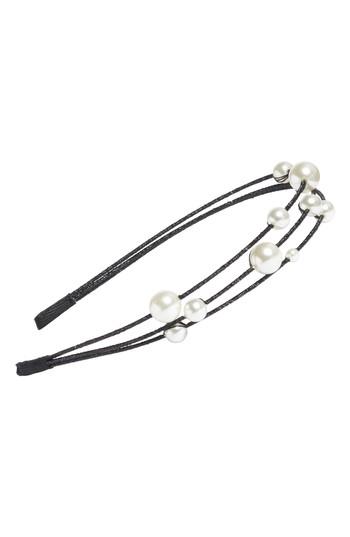 Cara Imitation Pearl Headband, Size - Black