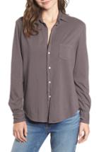 Women's Frank & Eileen Tee Lab Button Front Jersey Shirt - Grey