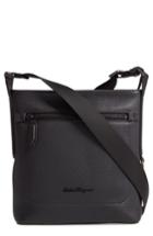 Men's Salvatore Ferragamo Firenze Leather Crossbody Bag - Black