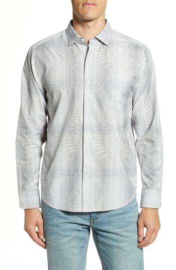 Men's Tommy Bahama Primo Palms Regular Fit Plaid Sport Shirt - Grey