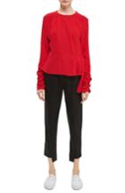 Women's Topshop Boutique Ruched Peplum Top Us (fits Like 6-8) - Red