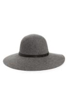Women's Halogen Refined Wide Brim Wool Floppy Hat - Grey