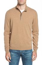 Men's Nordstrom Men's Shop Regular Fit Quarter Zip Cashmere Sweater - Brown