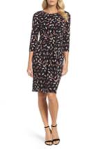 Women's Adrianna Papell Print Stretch Sheath Dress - Black