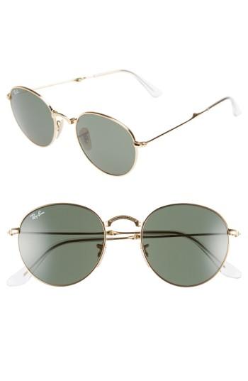 Women's Ray-ban Icons 50mm Folding Sunglasses - Gold/ Green