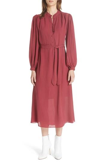 Women's Equipment Francois Tie-waist Silk Midi Dress - Red