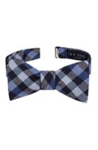 Men's Ted Baker London Gingham Silk Blend Bow Tie, Size - Blue