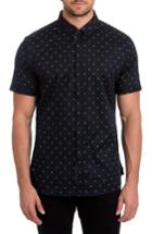 Men's 7 Diamonds Free Sound Print Woven Shirt - Blue