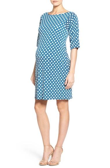 Women's Leota 'nouveau' Sheath Maternity Dress - Blue
