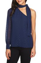 Women's 1.state Tie Neck One-shoulder Blouse, Size - Blue