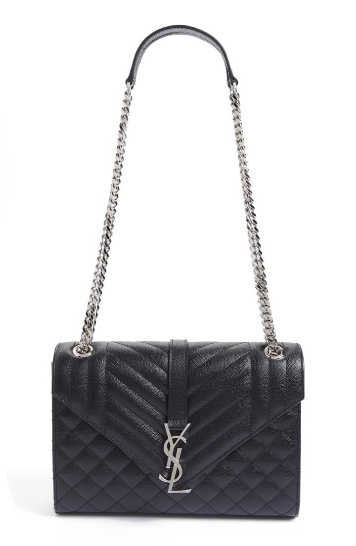 Saint Laurent Medium Monogram Quilted Leather Shoulder Bag -