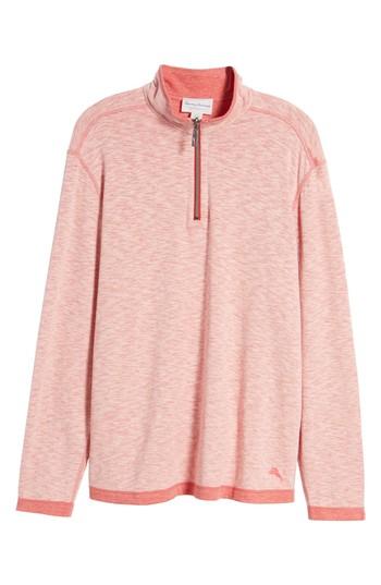 Men's Tommy Bahama Sea Glass Reversible Quarter Zip Pullover, Size - Red
