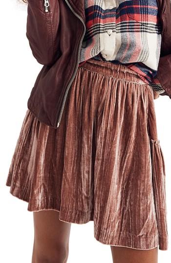 Women's Madewell Crushed Velvet Miniskirt - Pink