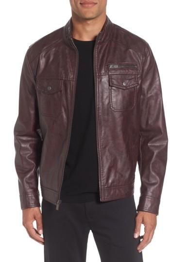 Men's Reaction Kenneth Cole Faux Leather Jacket - Burgundy