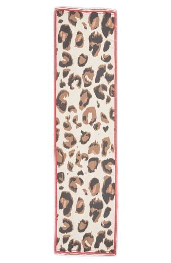 Women's Vince Camuto Leopard Print Scarf, Size - Red