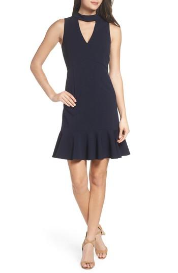 Women's Chelsea28 Choker Flounce Dress - Blue