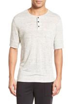Men's Vince Linen Jersey Henley T-shirt - Grey