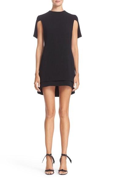 Women's Brandon Maxwell Cap Sleeve High/low Tiered Dress