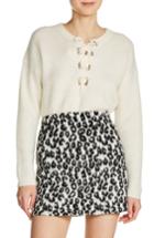Women's Maje Brushed Leopard Print Miniskirt - White